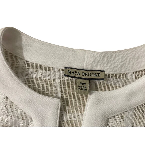 Maya Brooke White Lace Cardigan Shrug Duster 18W Womens - Picture 4 of 8